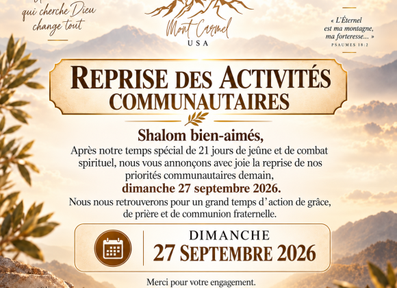 REPRISE DES ACTIVITÉS COMMUNAUTAIRES